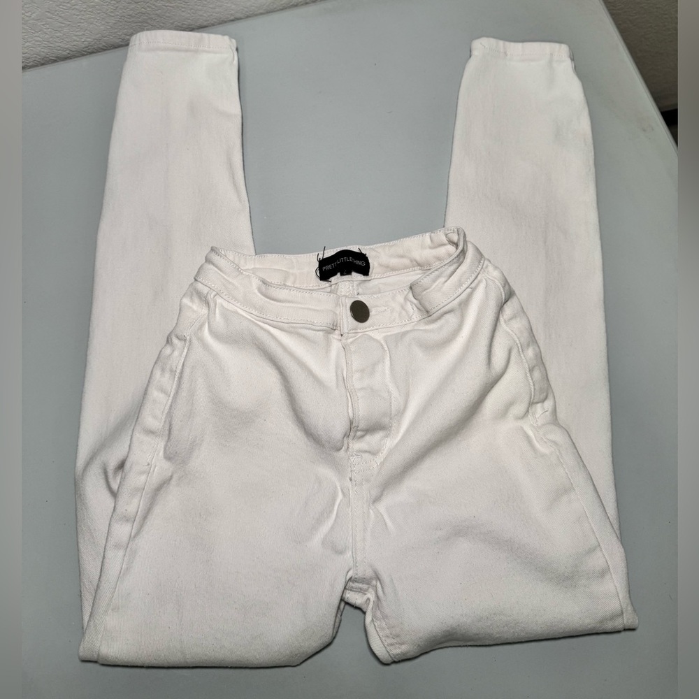 Pretty Little Thing white skinny jeans